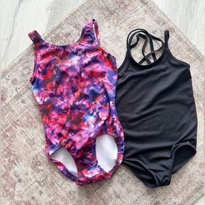 Girls Gymnastics/Dance Wear 2 Bodysuits - Size 5-6 See Measurements